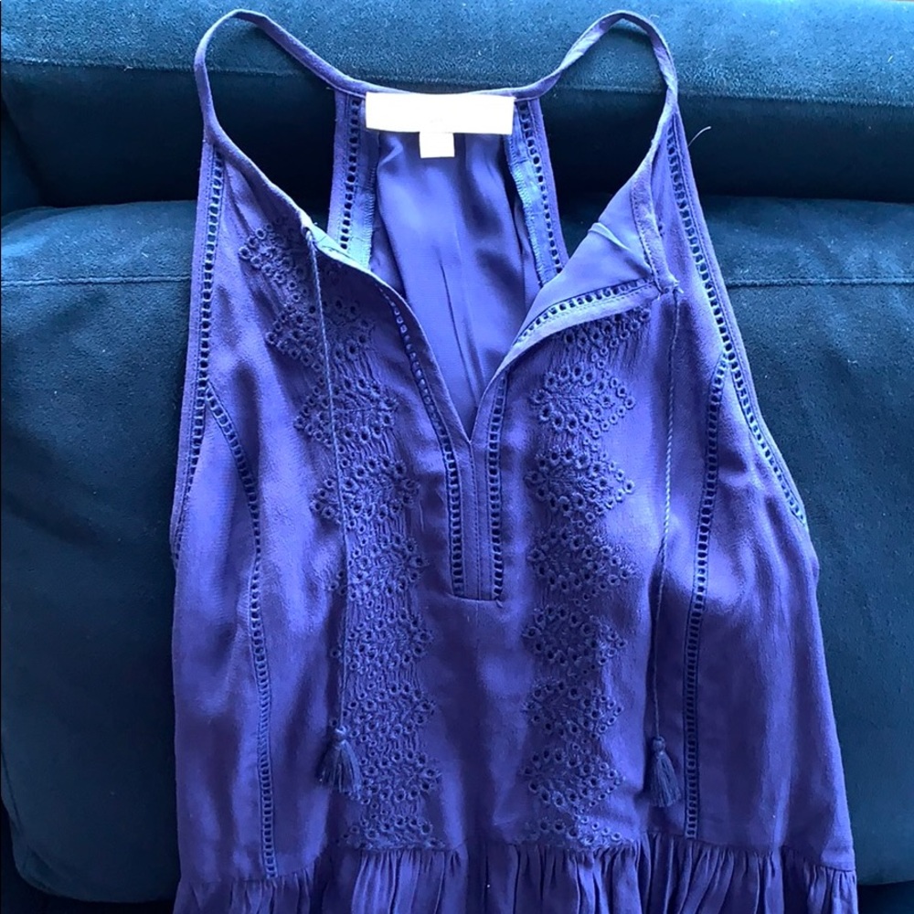 Embroidered Purple Dress by Ann Taylor Loft